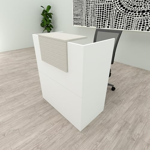 Henor Theke OJA 80x50x107 cm mit 4 Nivellierfüßen Weiß mit Eiche Stel