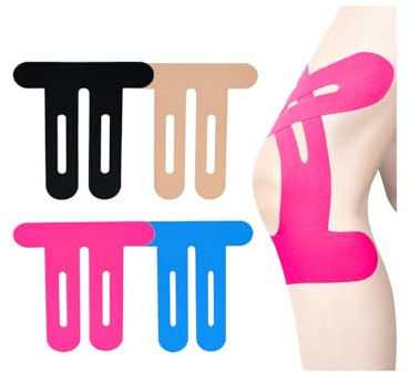 Soon GO Kinesiology Tape for Knees,4 Colors,-High Elastic Knee Support,Knee Pain Relief,Latex-Free Hypoallergenic,Waterproof,Breathable Original Cotton Sports Tape