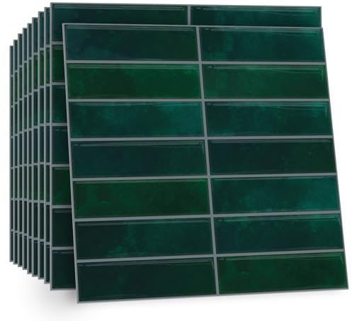 TOARTi 10 Sheets 2D Self Adhesive Wall Tiles,12×12inch Stick On Wall Tiles Kitchen Splashbacks for Walls,Tile Stickers Peel and Stick Backsplash Splashback Decals Tile 15