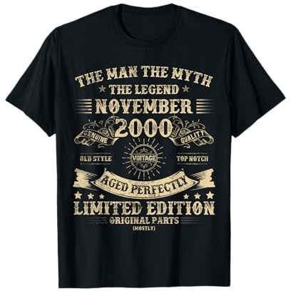 25. Geburtstag Geschenke für Männer November 2000 25 Jahre alt Bday T-Shirt