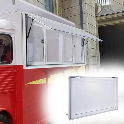 Ventana Ventana de Concesión para Food Truck, Ventana de Servicio de 91 X 60, 91 X 91, 120 X 76 y 120 X 91 cm, Ventana de Toldo de Aluminio para Puesto de Concesión Comercial.(48x34in/120x86cm)