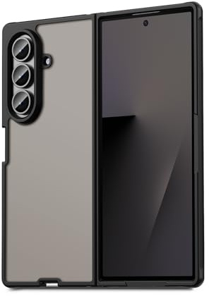 Qiinogow Hülle Kompatibel mit Samsung Galaxy Z Fold 7, Transluzente Mattierte Silikon Schutzhülle, Ultradünne Handyhülle Mit Stoßfest Kratzfest, Anti-Fingerabdruck-TPU (Matt Schwarz)