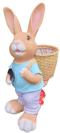 Aspinaworld Gartenfigur Osterhase stehend 53 cm – detailreiche Hase Figur aus Kunstharz – für Außenbereich