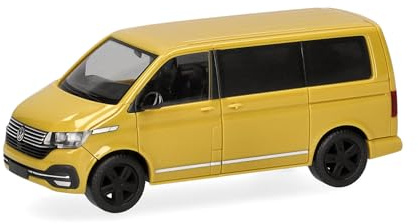 Herpa Modellauto VW T6.1 Caravelle, Grape Yellow, Miniatur im Maßstab 1:87, Sammlerstück, Made in Germany, Modell aus Kunststoff