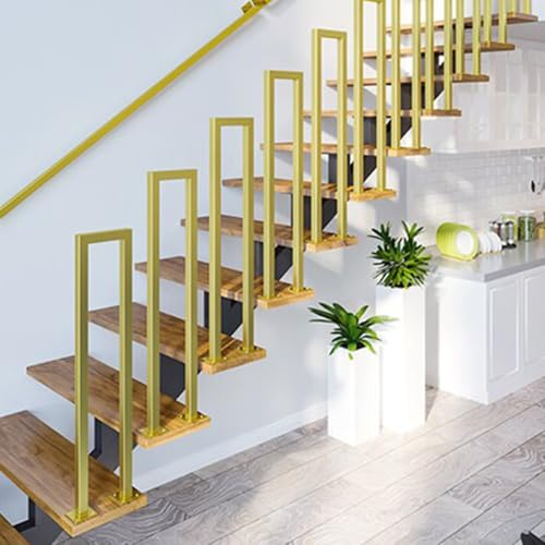Barandilla de obra para remolques de obra, barandilla de seguridad en forma de U de tubo cuadrado negro para escaleras de oficinas portátiles, escaleras temporales, remolques de obra