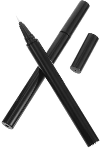 Liquid Eyeliner Pen Tubes 1ml Black Plastic 3pcs Pack | Assorted Brush Tips, Refillable Empty Containers for Cosmetic Salons and Shops, Storing Nail Oil or Eyeliner