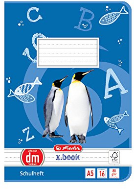 Herlitz 3321502 häfte A5/16 linjerat DM (linjerad med hjälplinje) FSC Mixed förpackning med 10 motiv sorterade