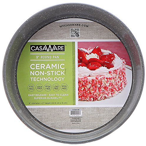 casaWare Ceramic Coated Non-Stick Round Casserole Dish Silver (Silver Granite)