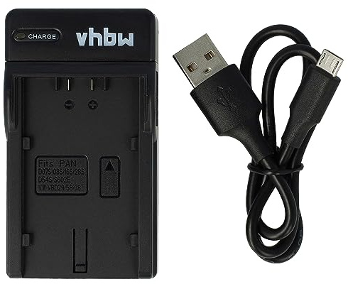 vhbw Micro-USB Ladegerät kompatibel mit Hitachi PV-DV800K | PV-DV800, PV-DVP8-A Kamera - Ladeschale + Micro-USB Kabel Ladeanzeige