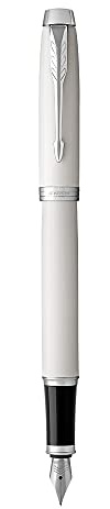 PARKER 1931674 IM Tintenroller | White Lacquer | feine Spitze | Schwarz | Geschenkbox