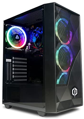 CyberpowerPC Regiment PC Gaming - AMD Ryzen 5 4600G con Radeon Graphics, 8GB RAM, 500GB NVMe SSD, 450W 80+ PSU, Wi-Fi, Windows 11, Eurus RGB