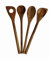 4X Olivenholz Kochlöffel Küchenhelfer Set Oliven Holz Koch Löffel Geschenk Set 4 Teile je ca. 30cm spitz oval rund Holzlöffel Küchenset