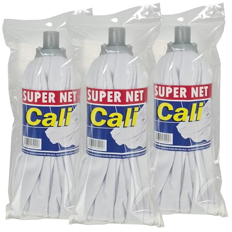 Super Net Cali Fregona Suelos Antideslizantes Grado II de Microfibras (Blanca, 3)