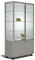 MHN Glasvitrine mit Rollen T 53 x B 99 x H 183 cm - breite Ausstellungs-Vitrine mit Unterschrank abschließbar - Glas Vitrinenschrank - LED-Beleuchtung