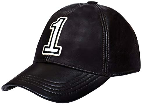 Unisex Herren Damen Snapback 100% Leder Braun Baseball Mütze Mit Verstellbarem Träger