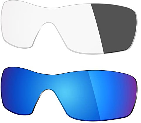 Mryok polarisierte Ersatzgläser für Oakley Dart Sonnenbrillen, 2 Paar, Ice Blue & Eclipse Grey Photochromic, Einheitsgröße