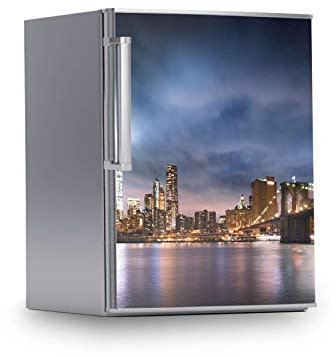 Kühlschrank Designfolie I Dekosticker für Kühlschrankfront - Sticker Aufkleber selbstklebend I Tattoo Küche - Design: Brooklyn Bridge