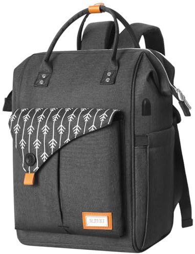 Mochila Mujer con Puerto de USB, Mochila para Portátil 15,6 Pulgadas, Multifuncional Mochila Portátil para Negocio, Viaje, Trabajo