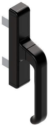 effedielle Cremonese Giesse 1004 - Tirador para marcos de aluminio exteriores persiana color negro RAL 9005 - Ambidiestra bidireccional apertura externa