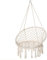 Outsunny Chaise Suspendue Fauteuil Suspendu intérieur extérieur Chaise hamac de Voyage Portable Ø 80 x 42H m macramé Coton Polyester Beige