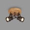 BRILONER - LED Deckenlampe Vintage schwenkbar, Holzbasis, warmweiße Lichtfarbe, LED Deckenleuchte, LED Lampe, Wohnzimmerlampe, Schlafzimmerlampe, Küchenlampe, 15,9x12,7 cm, Antik-Grau