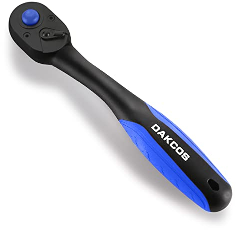 DAKCOS Clé à cliquet 1/4 à 72 dents à dégagement rapide en acier au chrome vanadium