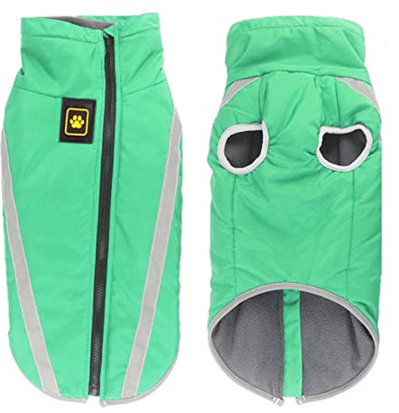 FEimaX Hundemantel Hundejacke wasserdichte Reflektierende Wintermantel mit Fleece Gefüttert Hund Welpen Warm Mantel Haustier Kleidung Wintermantel für Kleine Mittlere Große Hunde