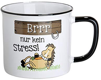 Keramik Tasse Brrr nur kein Stress, D9,8cm x H8,7cm, von Gilde