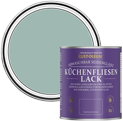 Rust-Oleum Blue water resistant Kitchen Tile Paint in Satin Finish - Coastal Blue 750ml