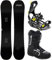 RAVEN Snowboard Set Pure Black + Bindung Fastec FT360 Black oder Lemon + Boots Target (Snowboard 159 cm Wide + Bindung XL + Boots 45, FT360 Lemon)