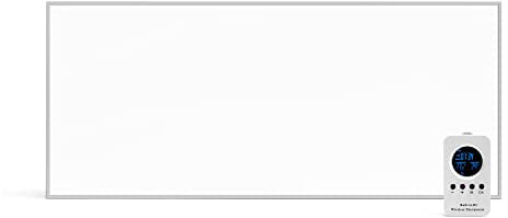 ULCANO Pannello Radiante Infrarossi a CRISTALLI di CARBONIO, 450W 90x50 cm, Comfort Termico (non secca l’aria) Basso Consumo, Max Efficienza, ALLUMINIO, Mod. ALU ECO PRO + Telecomando Termostato