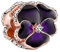 BEEUVIP Fiore di pansy viola profondo Charm per bracciali, ciondoli in argento 925, perline per collane, per la festa della mamma, compleanno, regalo di Natale