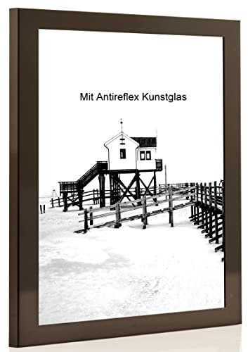 Bilderrahmen schwarz glanz mit Antireflexglas - Bildgröße 90x120 cm - Leistenbreite 30mm