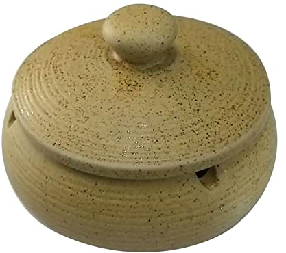 misppro Keramik-Aschenbecher mit Deckel, winddicht, Schreibtisch-Aschenbecher für Heimdekoration, Beige