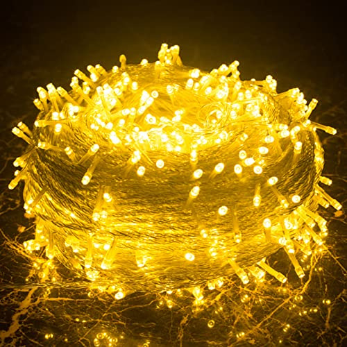 Sonnewelt Led Lichterkette Strombetrieben mit Stecker Außen und Innen für Garten Hochzeit Weihnachten Party Warmweiß Lichtervorhang IP44 Wasserdicht, 20m 200LED