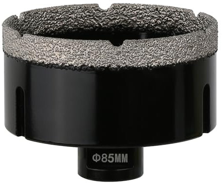 Vearter Carotteuse diamantée à sec 85 mm, raccord fileté M14, scie cloche soudée sous vide pour maçonnerie, découpe trou creux pour carrelage, marbre, granit, porcelaine, béton et pierre de quartz