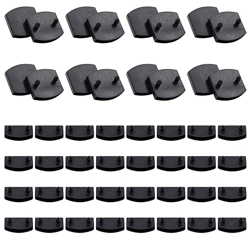 SPOKKI 48Pcs Supports de Lattes pour Sommier, Noir Supports pour Centrau et Embouts Lattes pour Sommier, 32 Supports Embout Latte Sommier, 16 Supports Centrau, pour 5.2cm - 5.4cm Latte de Lit