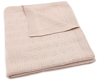 Jollein 516-522-67065 Kinderdecke Strick Grain Knit rosa (100x150 cm)