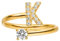 Purelei® Buchstaben Ring K – Damenring aus langlebigem Edelstahl – Wasserfeste Ringe – Verstellbare Ringe von Größe 50 bis 60 – Modeschmuck für deinen individuellen Look