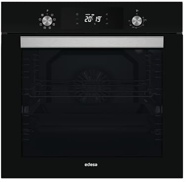 EDESA Horno Multifunción EOE-7040 BK/A, 80 Litro, Fácil Limpieza, Mandos Escamoteables, Display con Tecnología Led, Ancho 59.5cm, Color Negro