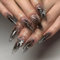 Faux Ongles Mi-long MouyouGlow,Amande Noir Jelly 3D Papillon Étoile Print Y2K Press on Nails avec Colle à Ongles,Gothic Fake Nails