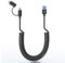 USB C and Lightning Cable 2 in 1 Dual Cable - 3A Fast Charging & Data Sync Apple CarPlay & Android Auto Coiled Short Durable Anti-Tangle iPhone Android Charger Cord Combo Lightning/Type C/USB A, 5FT