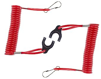 Lot de 2 cordons de sécurité avec interrupteur d'arrêt 823054 pour moteur hors-bord Mercury et Mariner 2 temps et 4 temps