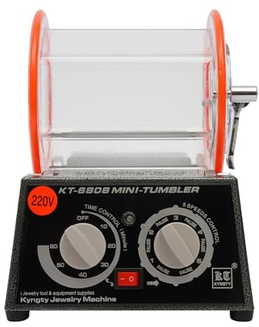 220V Poliertrommel 3KG Schmuck Poliermaschine Rotary Tumbler Polierer Schmuckpolier Kugelmühle Dreh-Tumbler Finisher 5 Geschwindigkeitssteuerung mit Timer