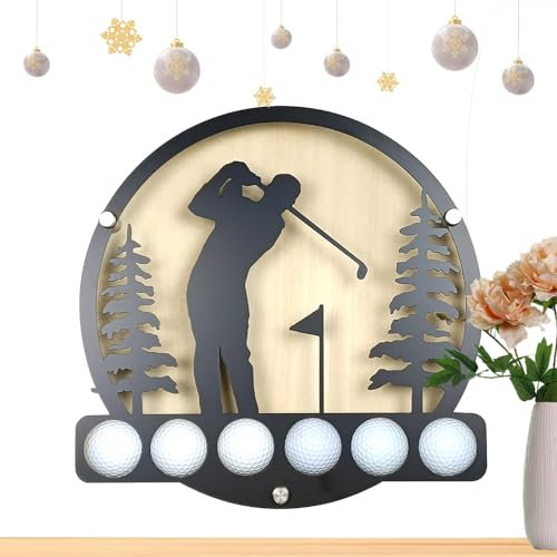 Golf Ball Display Case - Golf Ball Holder Wall Mounted Golf Ball Display Rack | Iron Display Stand, Golf Ball Storage Organiser, Exquisite Golf Ball Collection, Golf Display Case for Golfers Sam