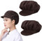 DECARETA 2 Gorros de Chef con Malla Transpirable Gorro de Chef Elástico Ajustable de 58 cm a 62 cm Gorro de Cocina para Hombres Mujeres para Restaurante Bar Cocina Café (Color Café)