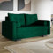 MOTIVENA Vienna 2 Sitzer Sofa mit Schlaffunktion, Schlafsofa 160 cm Breit, Sofa 2 Sitzer, 2er Sofa, Sofa Klein, Keine Couch, Schlafsofa 2 Sitzer, Taschenfederkern (H3), Samt Sofa Grün (Dunkelgrün)