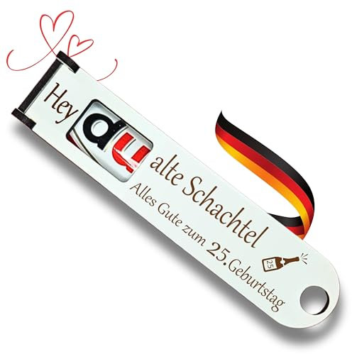 Hey du alte Schachtel! 25. Geburtstag Geschenkbox Set - Originelle DUPLO Schokoriegel Geschenkidee mit Geldschein-Fach zum Personalisieren (25. Geburtstag)