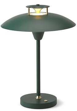 Halo Design, Stepp 1-2-3 Dark Grün - Dänisches Design LED Tischleuchte Kabellos - 30 cm hoch Dimmbar Tischlampe Akku Aufladbar – Indoor & Outdoor Tischleuchte mit USB
