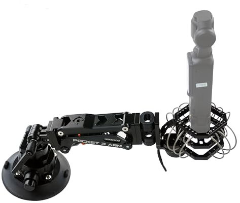 HONGTOO PK03 DJI Pocket 3 - Ventosa para coche, eje Z, amortiguador, amortiguador, estabilizador hidráulico de vibración, cabezal aislante para DJI Pocket Osmo Gopro Insta360 X3 (negro)